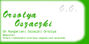 orsolya oszaczki business card